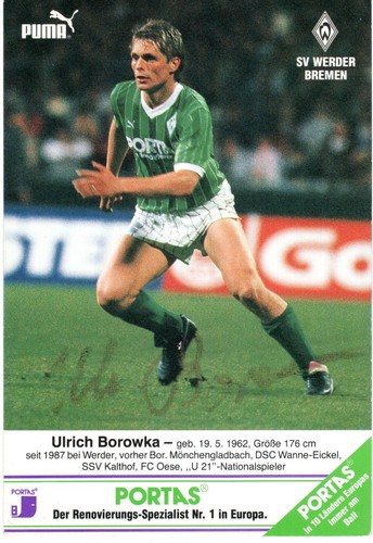 Autogrammkarte ulrich borowka - autogrammkarte,