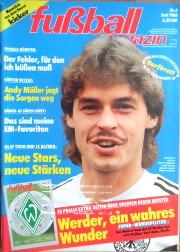 Kicker fußball magazin - fußball, 6-1988